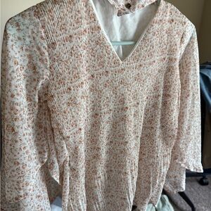 New without tag floral print flared sleeve with a choker neck  band chiffon top